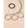 thumbnail image 3 of EOEMY 6Pcs Black And White Beaded Bracelet For Women Crafted Jewelry Stackable-Default, 3 of 4