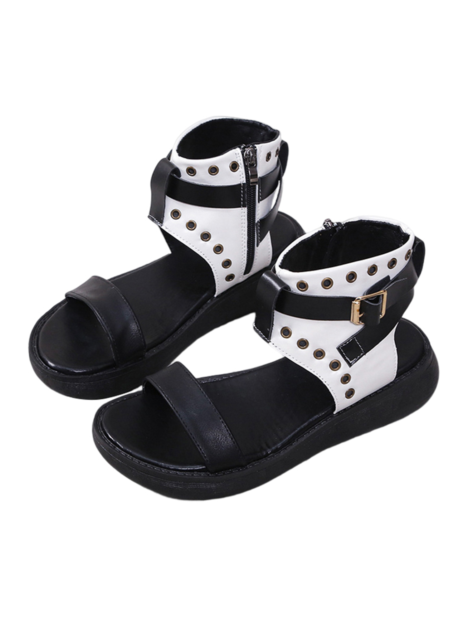 Crocowalk Ladies Wedge Sandal Zip Up Casual Shoe Open Toe Platform