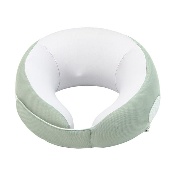 Almohada de masaje cervical inalámbrica con calor y amasamiento. Gris verdoso