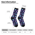 thumbnail image 2 of KLL purple Skull flower Print Cool Socks Men's Women's Crew Socks Funny Crazy Novelty Stockings, 2 of 6