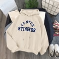 thumbnail image 2 of Womens Shirts Casual Fall Loose Hooded Long-sleeved Rolled Drop Shoulder Drawstring Graphic Leisure Cotton Hoodie Hoodies(Beige,L), 2 of 9