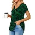 thumbnail image 4 of MOSHU V-Neck T-shirts for Women Petal Sleeve Tunic Tops Summer Casual Womens Shirts, 4 of 8