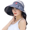 thumbnail image 1 of Coofit Beach Visor Hat Adjustable Foldable Summer Cap Sun Hat Floppy Hat for Women, 1 of 8