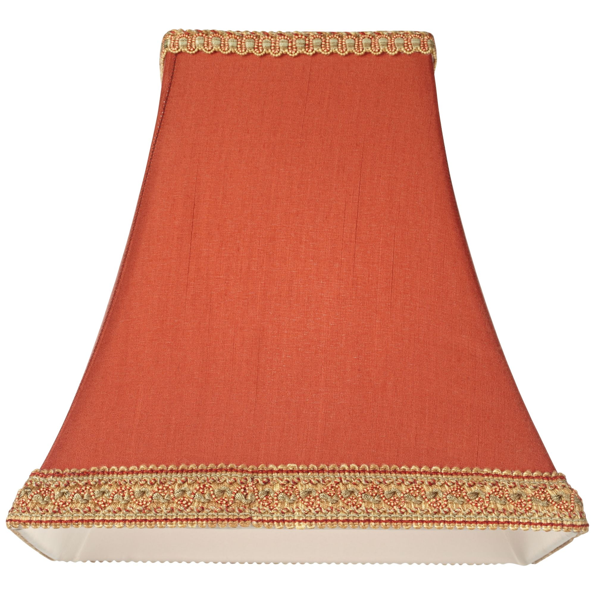 Springcrest Set of 2 Square Lamp Shades Rust Small 5" Top x 9" Bottom x 10" High Spider with Replacement Harp and Finial Fitting