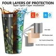 thumbnail image 3 of 16oz Tumblers Red Mushroom Star Black Pattern Stainless Steel Vacuum Insulated Double Wall Travel Tumbler Cups Mug with Lid and Straw,Cleaning Brush for Coffee,Tea, 3 of 4