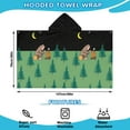 thumbnail image 2 of Green Bigfoot and Campfire Pattern Hooded Bath Towel，50"x30" for Ages 3 To 12 Kids, Quick Dry Lightweight Soft Microfiber Hood Beach Towel Cover Up for Kids, 2 of 7
