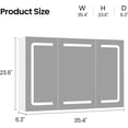 thumbnail image 2 of Mabor Medicine Cabinet with Mirror and LED Lights, 35.4'' x 23.6''Wall Cabinet with 3 Doors, Lighted Medicine Cabinet with Storage,Adjustable Shelves & Charging Station for Bathroom, White, 2 of 9