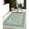 thumbnail image 4 of Ikat Decorative Rug, Leaves and Flowers Geometric Style Ethnic Theme of Primitive Illustration, Quality Carpet for Bedroom Dorm and Living Room, 6 Sizes, Almond Green, by Ambesonne, 4 of 4