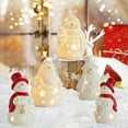thumbnail image 3 of Christmas Ceramic Snowman Santa Figurine with Soft Glow Lighting White Luminous Holiday Decor for Tabletop Mantle Night Light Winter Scene Decoration, 3 of 7