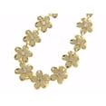 thumbnail image 2 of 925 Sterling silver yellow gold plated Hawaiian 12mm cz plumeria flower bracelet 7", 2 of 4