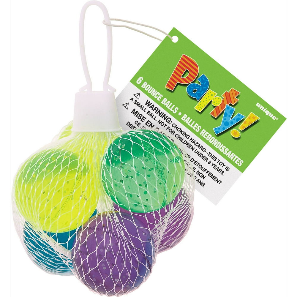 Glitter Bouncy Ball Party Favors, 6Count
