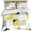 Yellow, variant on 3 Piece Yellow Geometric Duvet Cover Set Queen Size,Microfiber Comforter/Quilt Cover with Corner Ties and 2 Pillowcases,Middle Century Modern Abstract Art All Season Soft Bedding with Zipper Closure