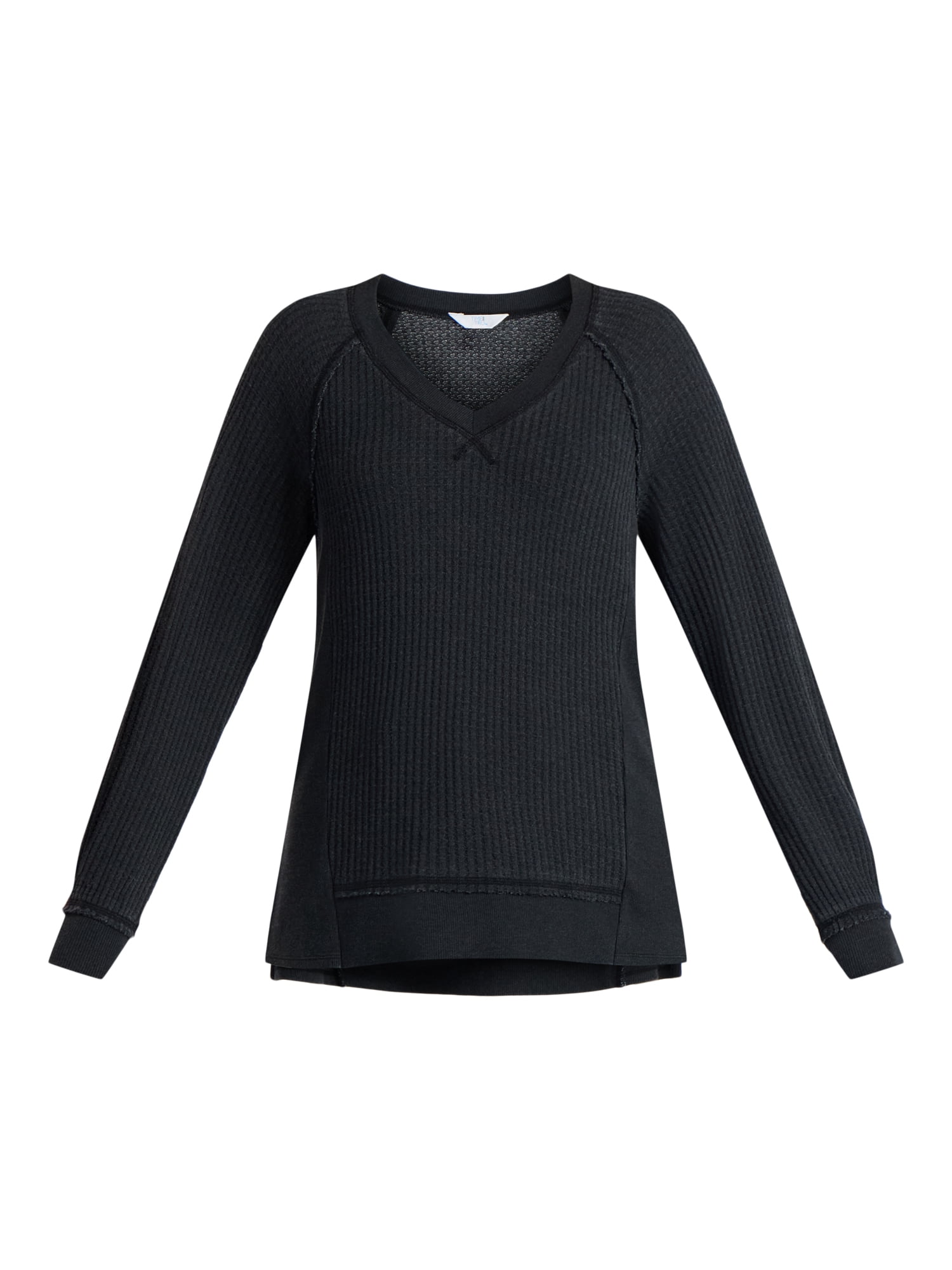 Time and Tru Women's and Women's Plus V Neck Tunic Sweatshirt with Long Sleeves, Sizes XS-4X