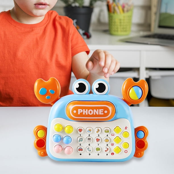 Juguete Musical para bebé, juguete educativo, teléfono para hablar, multifuncional, juguete interactivo entre padres e hijos, juguete para bebé, niño azul