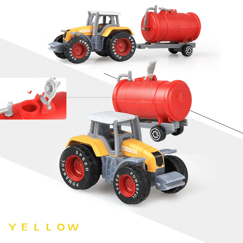 Die-cast Farm Vehicles Tractor Engineering Car Mini Car Engineering Car Model Model Tractor Toys Model for Kids Xmas Gifts Tractor Yellow