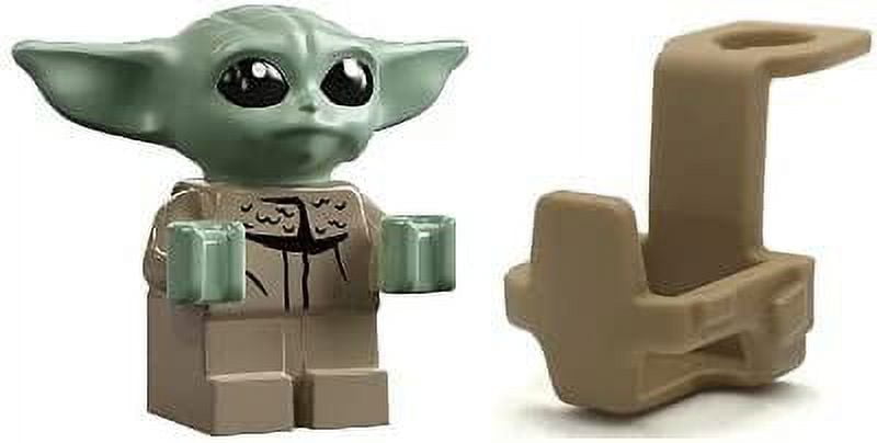 LEGO Star Wars Mando Minifigure with Grogu Baby Yoda Very Small Grogu Less than 1 inch Tall