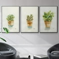 thumbnail image 4 of FCCUYE Canvas 3 Piece Wall Art Modern Paintings Decorations Vibrant Emerald Ice Watercolor Rustic Black Floater Frame Artwork for Office Bedroom Kitchen - 16"x24" x3panels LT553, 4 of 6