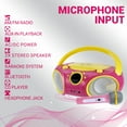 thumbnail image 6 of SingingWood NP030AB-YP Portable Karaoke System, Portable CD Player Boombox with Bluetooth for Home AM FM Stereo Radio, Headphone Jack, Portable Karaoke Supported AC or Battery Powered - Pink, 6 of 7