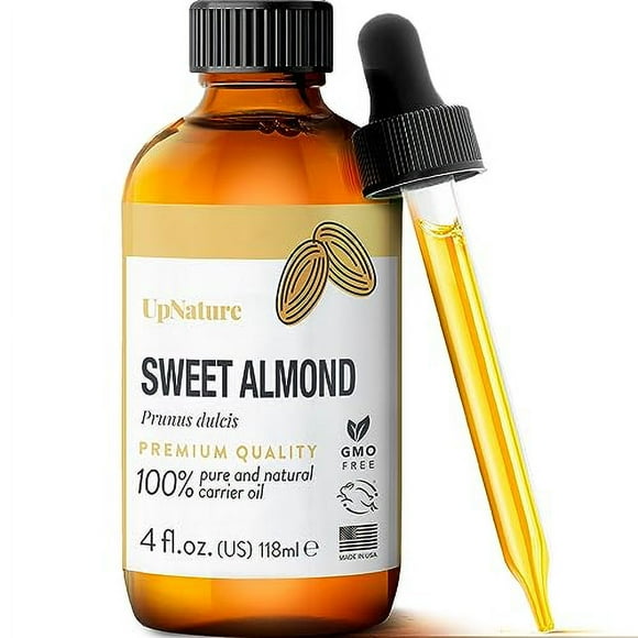 Sweet Almond Oil 4oz -100% Pure Almond Oil for Skin, Moisturizing Body Oil & Massage Oil - Pure Almond Oil for Face & Nail Cuticle Repair - Carrier Oil for Mixing Essential Oils- Premium Qua