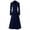 Blue, variant on Womens Victorian Coat Solid Notched Lapels Long Sleeve Double Jacket Fitted Waist Flared Maxi Hem Party Overcoat