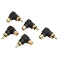 thumbnail image 3 of 5 Pcs Coude en L pour Rca Connecteur Audio Mâle à Femelle, 3 of 8