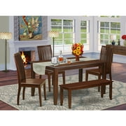 HomeStock Lakefront Luxury 6 Piece Kitchen Nook Dining Set - Dinette Table And 4 Kitchen Dining Chairs In Addition To A Bench