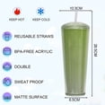 thumbnail image 2 of Glass with lid and straw, Plastic, 750 ml, Green, 2 of 5