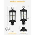 thumbnail image 3 of Dusk to Dawn Outdoor Post Lights, Black Post Lights Outdoor with Pier Mount Base, Waterproof Lamp Posts Outdoor Lighting with Tempered Glass for Garden, Porch Patio(Hardwired 120V, Not Solar), 3 of 9