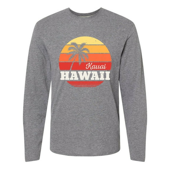 Inktastic Kauai Hawaii Retro Sunset Long Sleeve T-Shirt