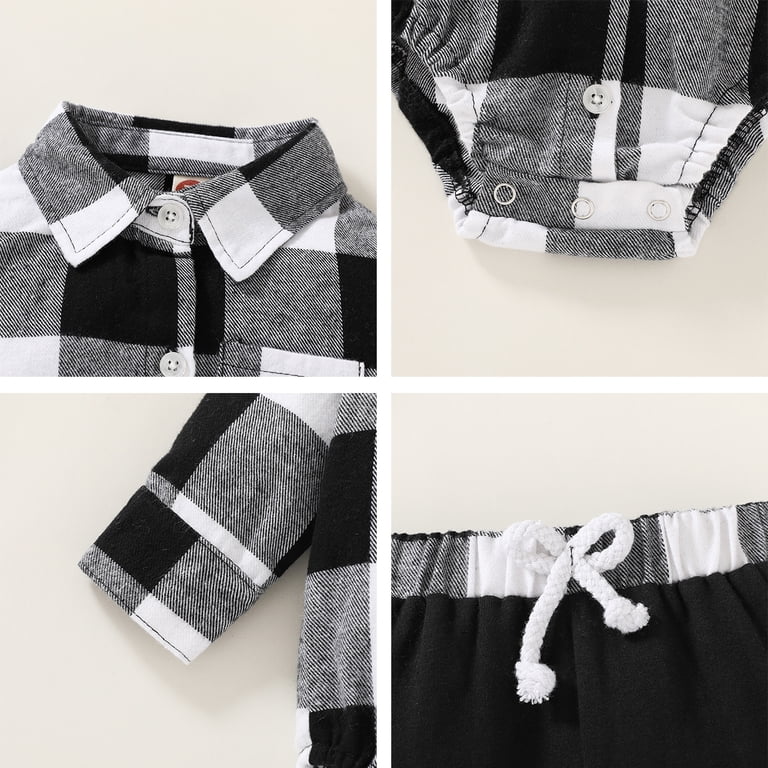 Younger Tree Baby Boy Flannel Plaid Bodysuit & Pants Set photo 7