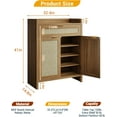 thumbnail image 2 of 32.4" Farmhouse Rattan Shoe Cabinet, 5-Tier Wooden Organizer, 2 of 2