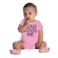 thumbnail image 4 of Jesus Loves Me Retro Christian Romper Boys or Girls Infant Baby Brisco Brands 12M, 4 of 6