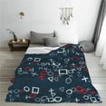 thumbnail image 5 of Pofeuu Navy Blue Geometric Print Ultra-Soft Micro Fleece Blanket,for Bed Or Sofa,All Season Throw Blankets Flannel Blanket-80"x60", 5 of 7