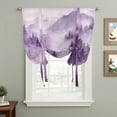 thumbnail image 2 of Purple Mountain Tie Up Curtains 45 Inches Long, Kitchen Window Curtains Over Sink, Misty Forest Nature Woodland Pine Tree Landscape Small Window Curtains Balloon Curtains Valances for Bedroom 34"x45", 2 of 8