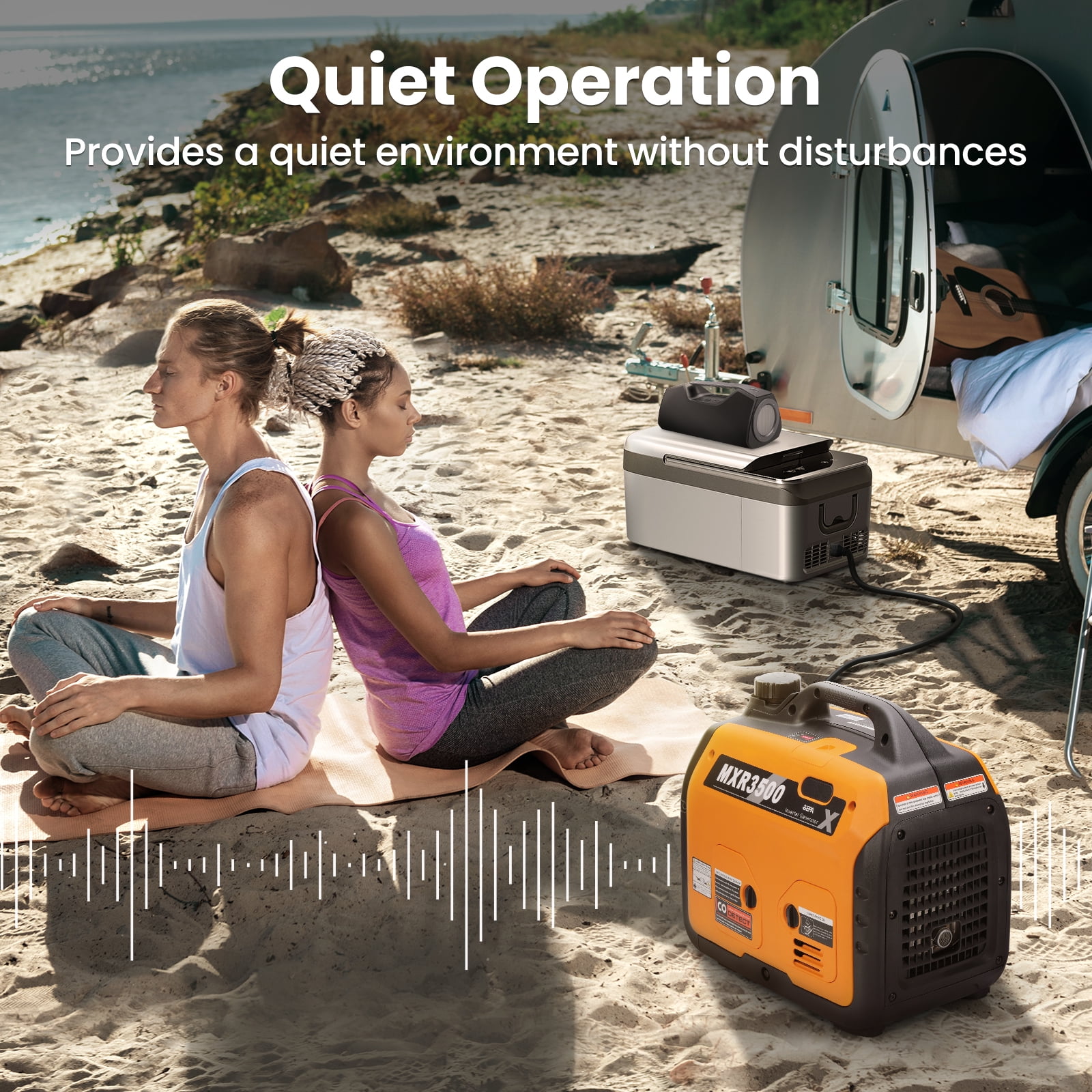 MaXpeedingrods 3500W Generator 52lb Backup Portable Inverter Ultralight Outdoor Camping Motorhome Caravan Petrol Gasoline Power Equipment Super Quiet