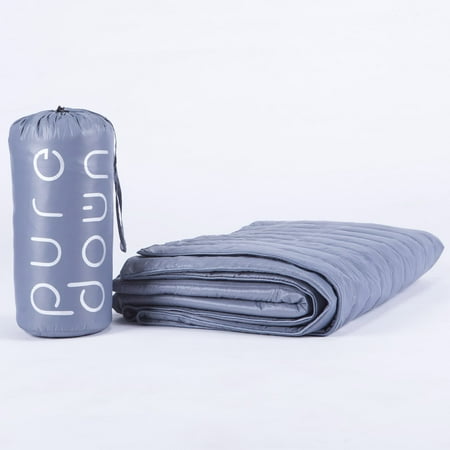- Puredown Nylon Waterproof White Goose Down, Indoor/Outdoor Camping Blanket, Grey