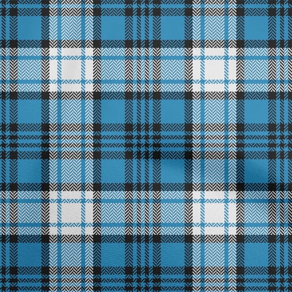 oneOone Cotton Jersey Blue Fabric Tartan Sewing Craft Projects Fabric Prints By Yard 58 Inch Wide-6339