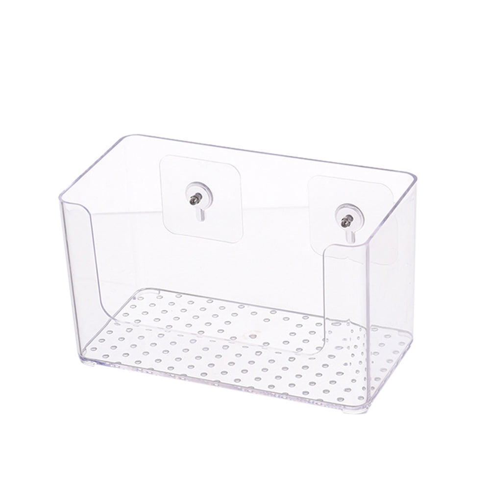 Simple and Transparent Wallmounted Storage Box Self Adhensive Wall
