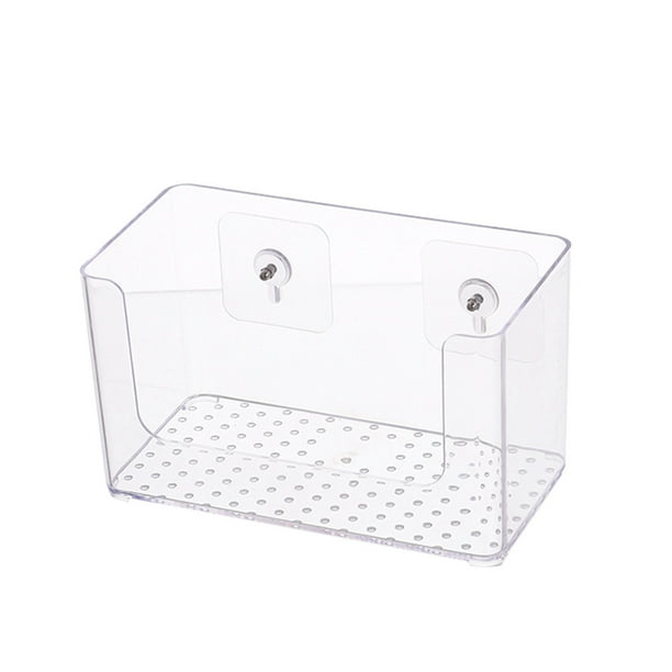 Simple and Transparent Wallmounted Storage Box Self Adhensive Wall