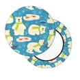 thumbnail image 2 of Picia Cute Polar Bear Fishing Pattern Round Stool Covers Comfy Seat Covers Stretch Removable Washable Chair Slipcover Round Bar Chair Cushion Cover-12 inch, 2 of 7