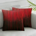 thumbnail image 3 of Creowell Set of 2 Geometric Abstract Ombre Decorative Throw Pillow Covers, Soft Red Black Striped Square Cushion Case Set for Couch Sofa Bedroom Living Room, Modern Pillow Cases Pillowcases White, 3 of 7