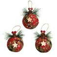 thumbnail image 2 of Christmas Ornaments Christmas Ball Pendant, Decorative Shatterproof Christmas Tree Pendants Hanging 80mm Christmas Baubles Balls Ornaments Set Pack Of 3 Pcs, 2 of 3