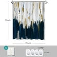 thumbnail image 5 of Navy Blue Shower Curtain Abstract Brush Strokes Oil Painting Ombre Bathroom Curtain Blue White Fabric Bathtub Accessory, 5 of 5
