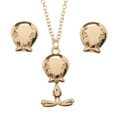 - Looney Tunes Tweety Bird Jewelry Necklace and Earrings Set