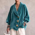 thumbnail image 2 of Jackets for Women Long Sleeve Velvet Cardigan Oversized Casual Outerwear for Spring Fall Winter, L, 2 of 5