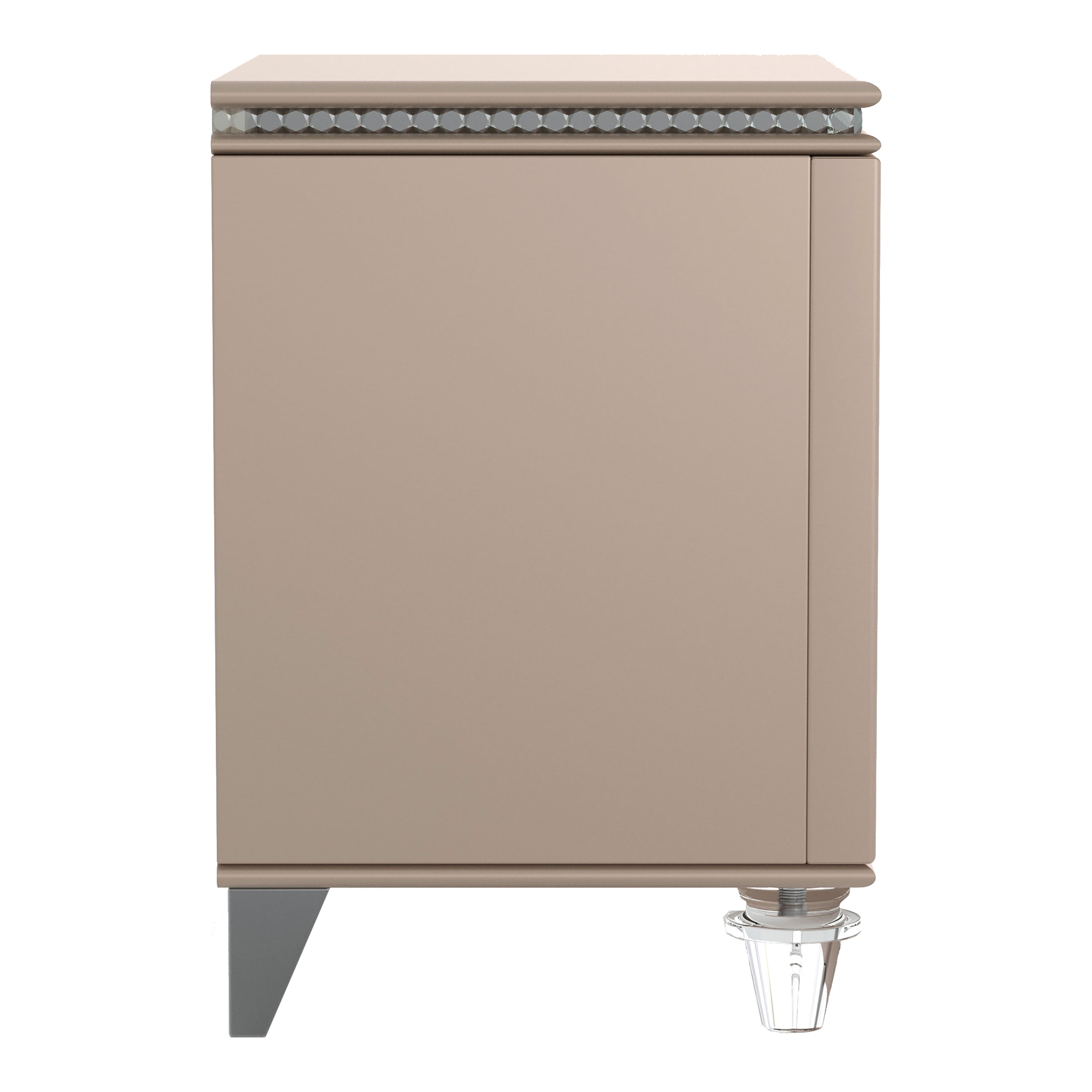Furniture of America San Angelo Adult 2-Drawer Wood Nightstand, Rose Gold