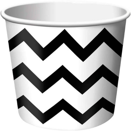 Chevron Stripe Treat Cups, Black, Pack of 6