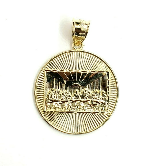 New 10k yellow gold last supper pendant charm fine gift religions jewelry 3.9g
