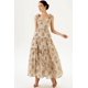 thumbnail image 3 of Vestido largo Bellabarnetten con corsé floral sin espalda y cordones, 3 of 5