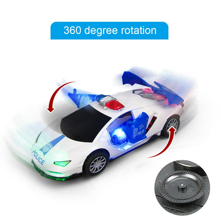 Porfeet Electric 360 Rotation Police Car Vehicle with LED Music Education  Kids Toy Gift